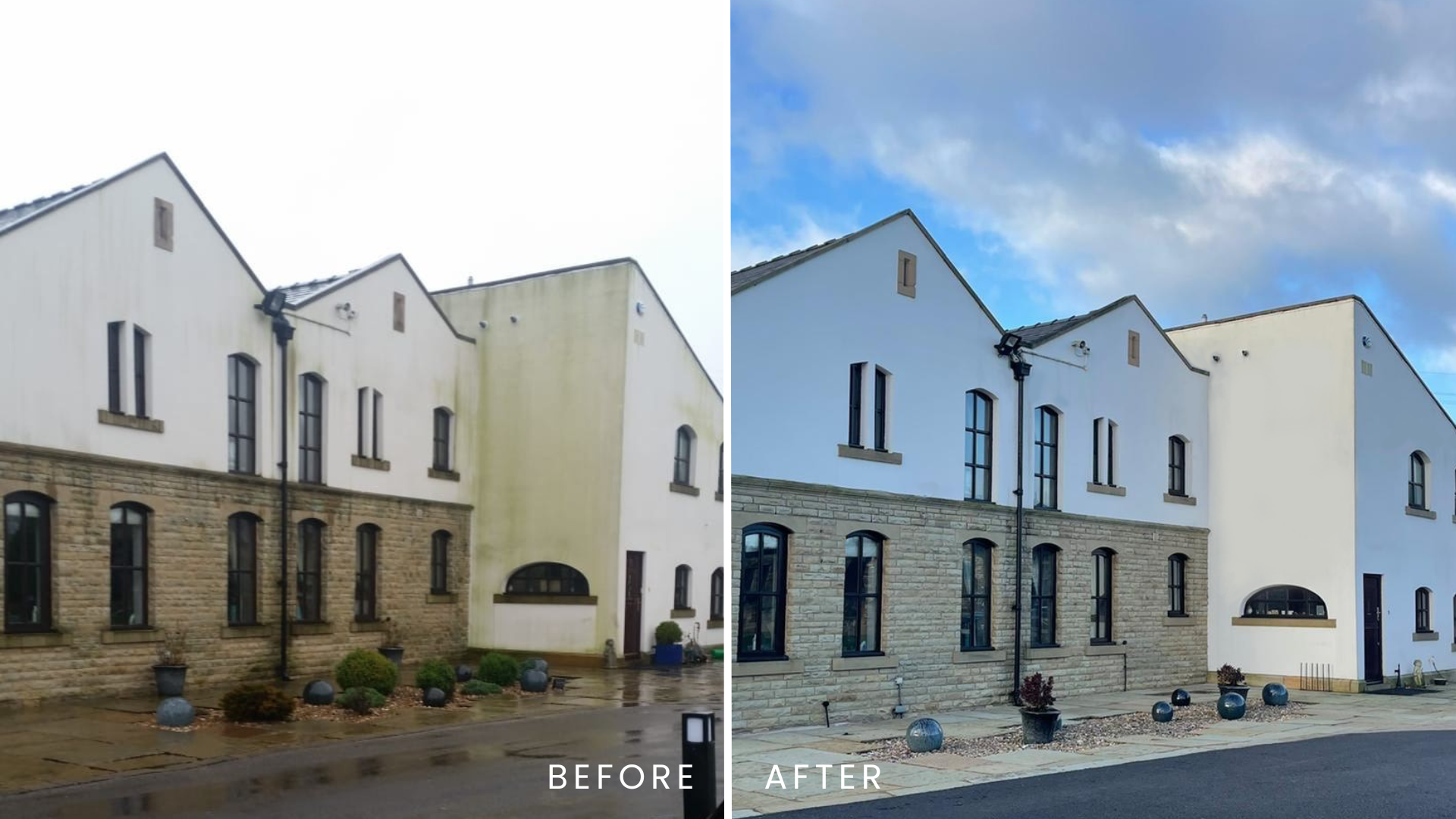 Masonry paint on exterior wall